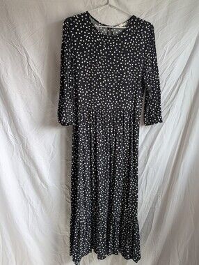 beachlunchlounge Black and White Polka Dot Maxi Dress
